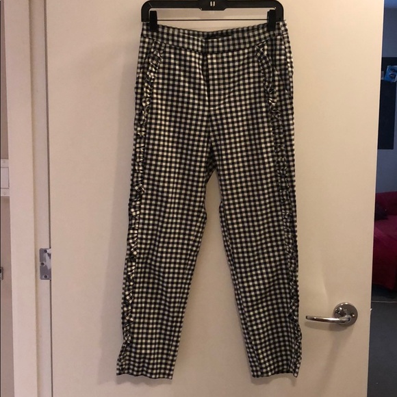 Zara gingham ruffle detailed pants - Picture 1 of 5
